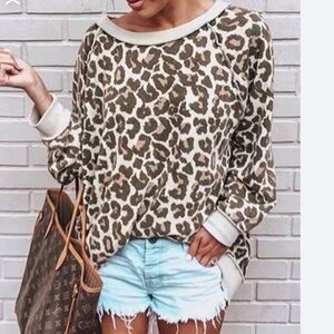 Free People | Cheetah lightweight sweater